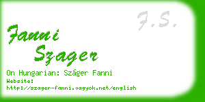 fanni szager business card